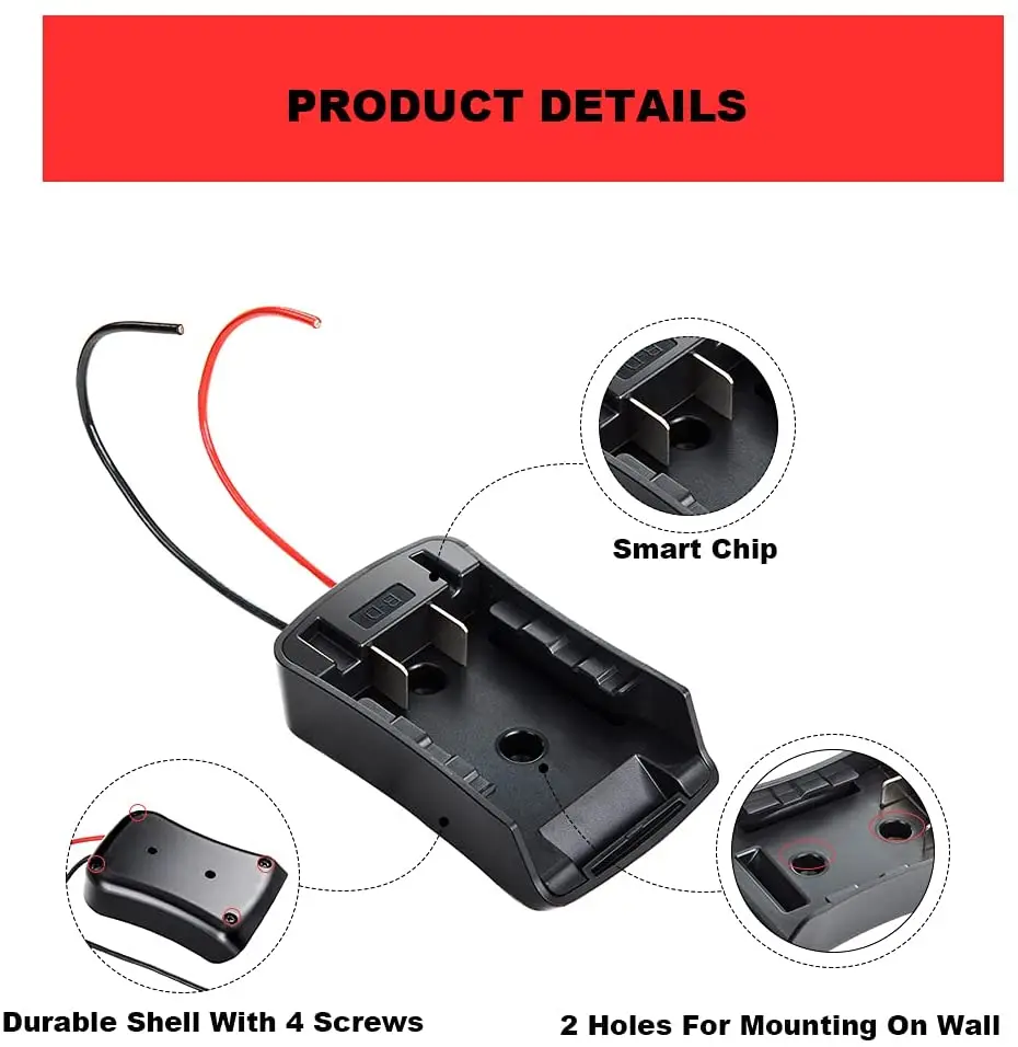 For Black & Decker 20V Battery Adapter Dock Connector for Power