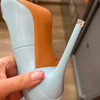 2023 Women 7.5cm 10.5cm High Heels Pumps Lady Wedding Bridal Scarpins Stripper Low Heels Plus Size Fetish Party Blue Pink Shoes - Image 2