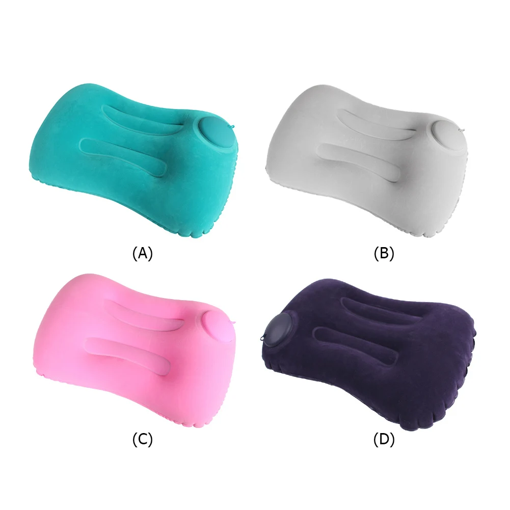 Inflatable Camping Pillow Airplane Neck Cushion Compressible Flight Sleeping Manual Press Travel Pillow Ergonomic