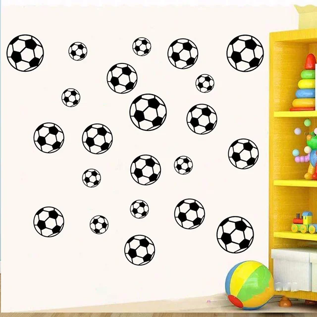 43 pièces/ensemble personnalisé Football ballon autocollant mural sport garçons chambre Art vinyle autocollant mural pour chambres d'enfants pépinière décor 2