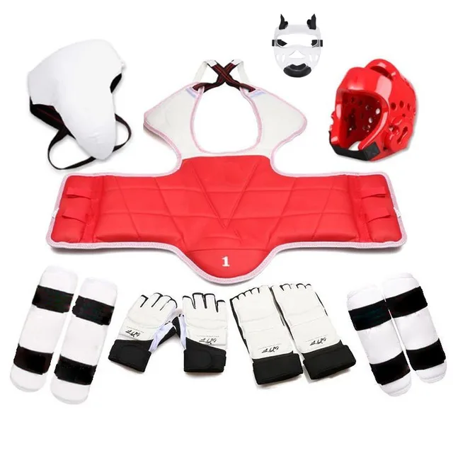 Taekwondo Five-piece Set Helmet Armor Kickboxing Guantes De Boxeo Boxing Glove Capacete Taekwondo Equipment Head Protector Spats eight-piece set men