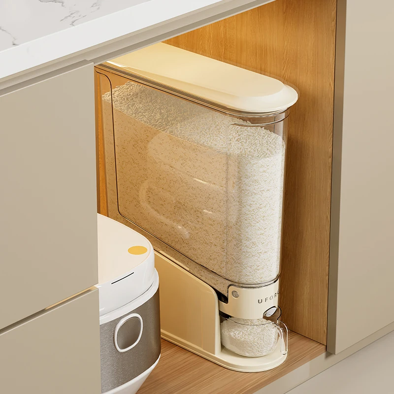 UFORU Press type rice drum household insect-proof moisture-proof sealed   food grade organize rice box 5