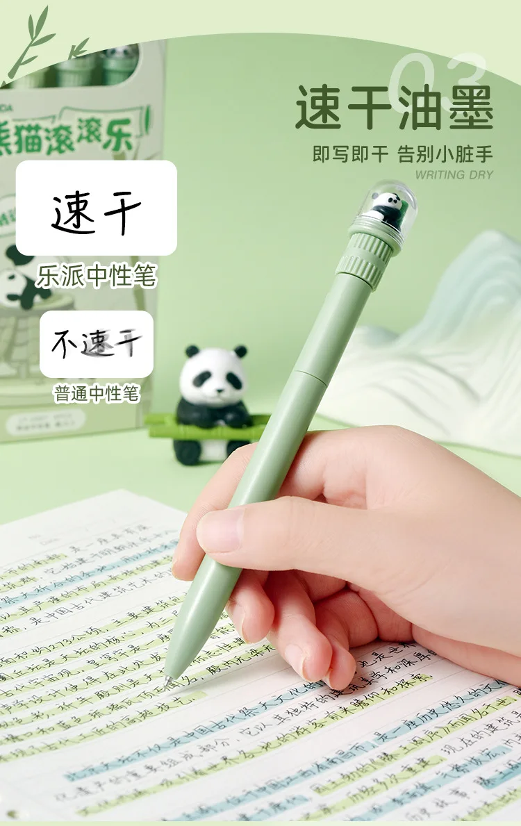 4/8 Stück Lopet Retro Panda Roller Gel Stift, Kawaii Cute Ins Glatt und leicht zu schreiben ST Signing Canetas 0,5 mm schwarzes Kern-Briefpapier – Detail 7