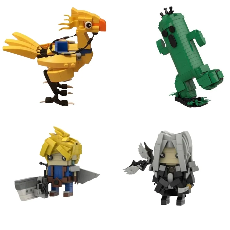 Game Final Fantasied Series Birds Chocobos Brickheadzs Cloud Sephiroth Building Blocks Set Bricks Model Cactus Monster Kids Toys