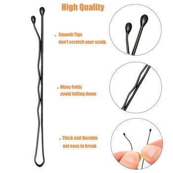 100 Pieces Hair Clip Black Hair Pin Set for Women Girls Kids Premium Wave Black Hair Pin with Storage Box 3