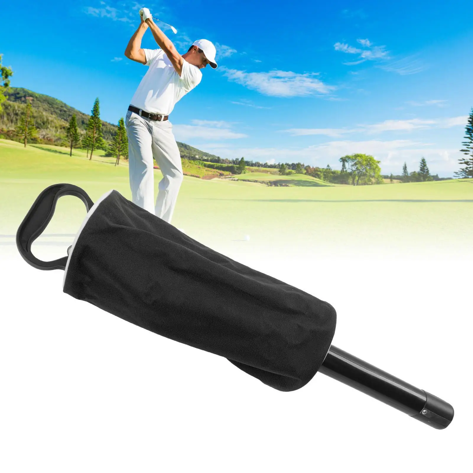 70-Ball Capacity Plastic Tube Ball Retriever-Detachable Labor-Saving Pickup Tool for outdoor Use