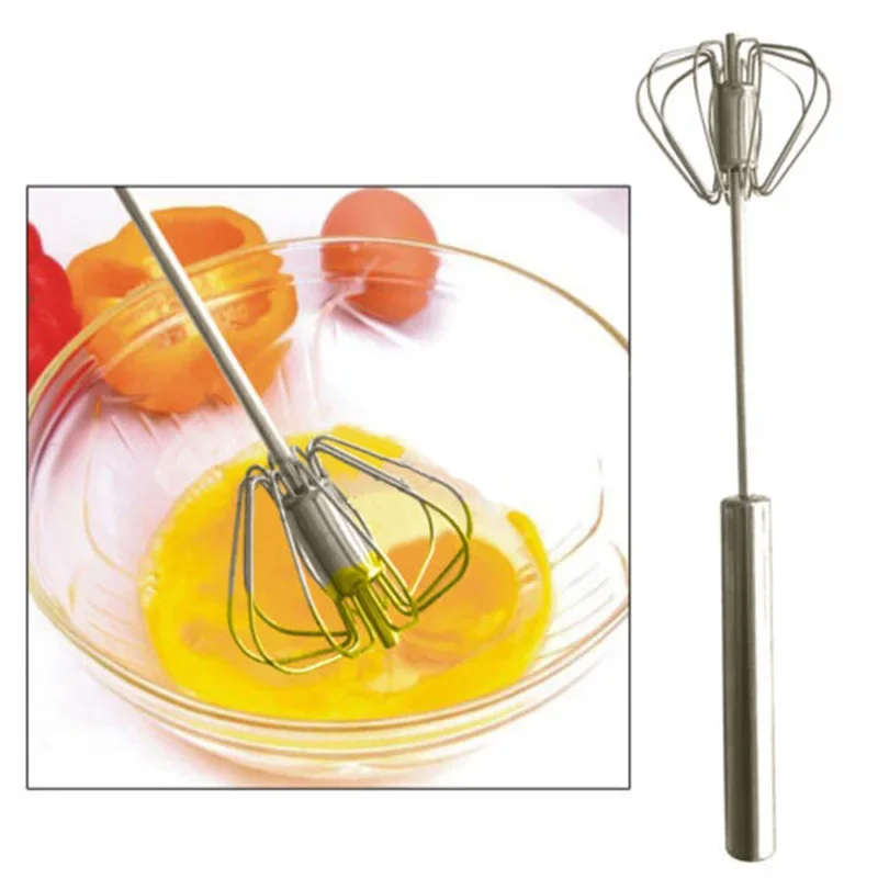 Semi-automatic Egg Beater 401 Stainless*Steel Egg Whisk Manual Hand Mixer Self Turning Egg Stirrer Kitchen Accessory Egg Tool