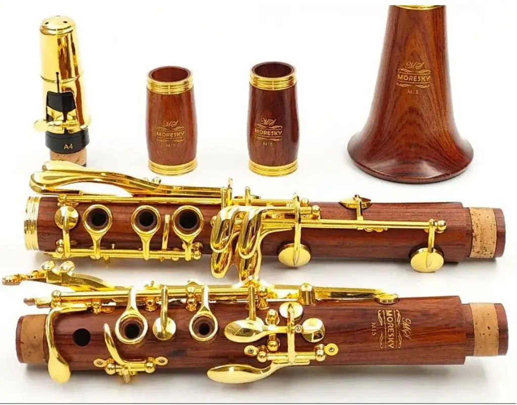 MORESKY Red Wood Professional Clarinet Rosewood bB Gold-plated keys Solid wood Sib Klarnet