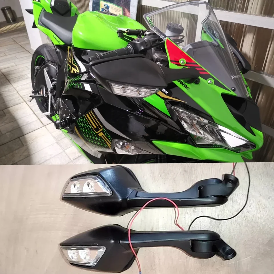 Specchietti Retrovisori Moto Con LED - Regolabili Per Kawasaki ZX10R ZX6R 2019-2022 - Foto 10