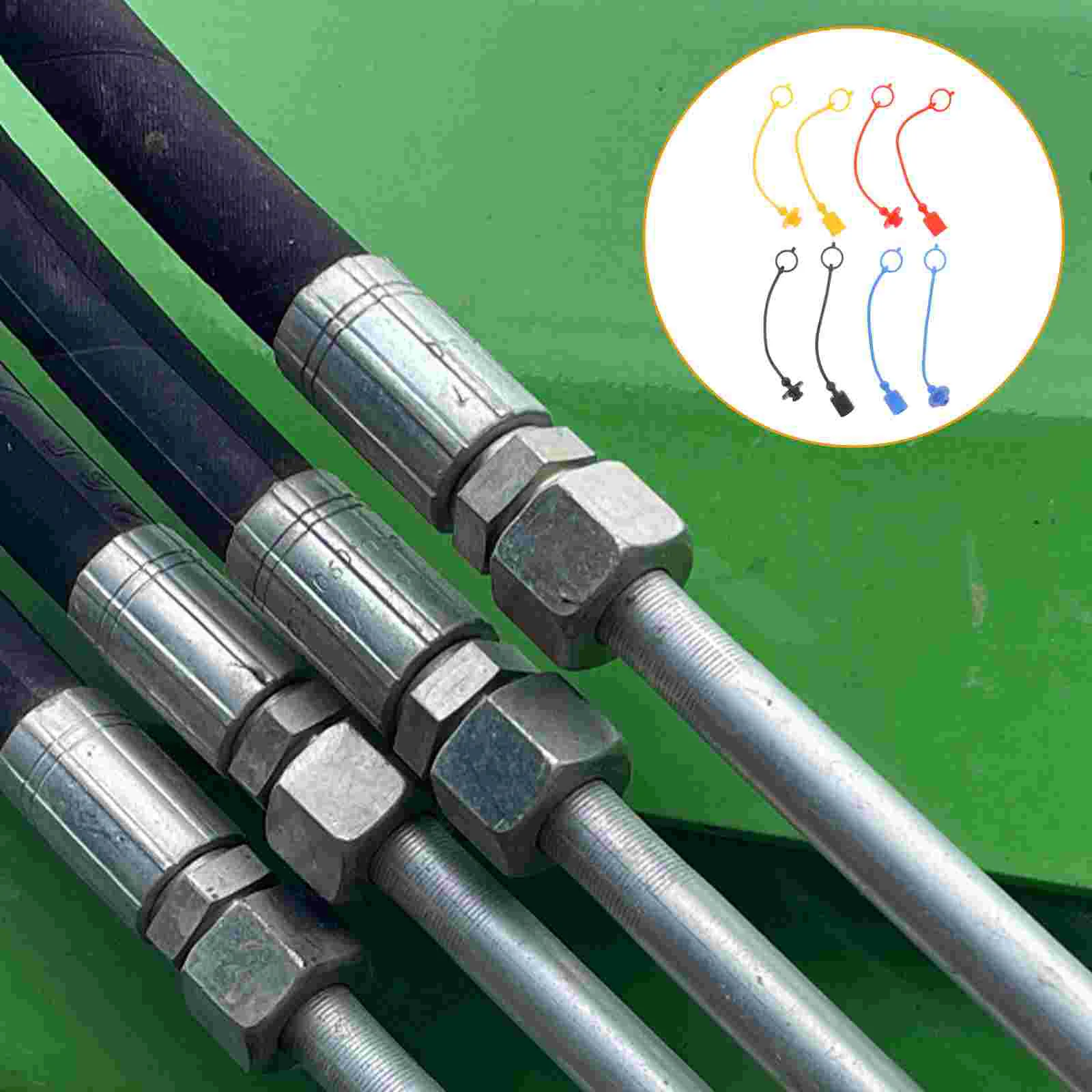 

4 Sets Coupler Hose Quick Connector Protective Cap Hydraulic Covers Plastic Adapter