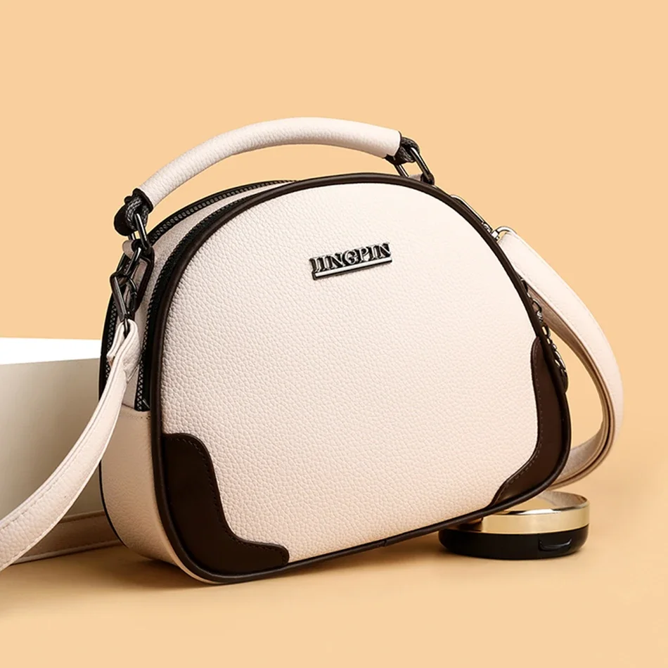 Trendy High-quality Soft Leather Shoulder Crossbody Bags for Women Luxury Designer Ladies Purses and Handbags Messenger Bag