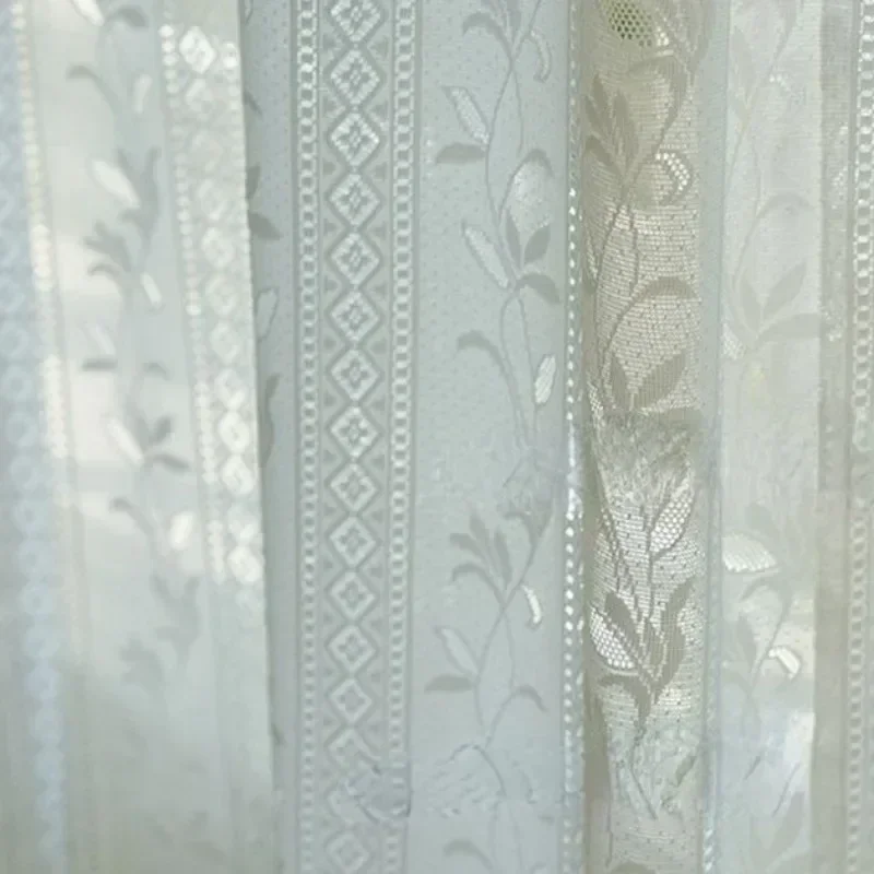 1PC Lace Curtain Gauze Curtain 2025 New Bay Window Curtains for Living Room European Pastoral Retro Literary Pastoral Screen 2