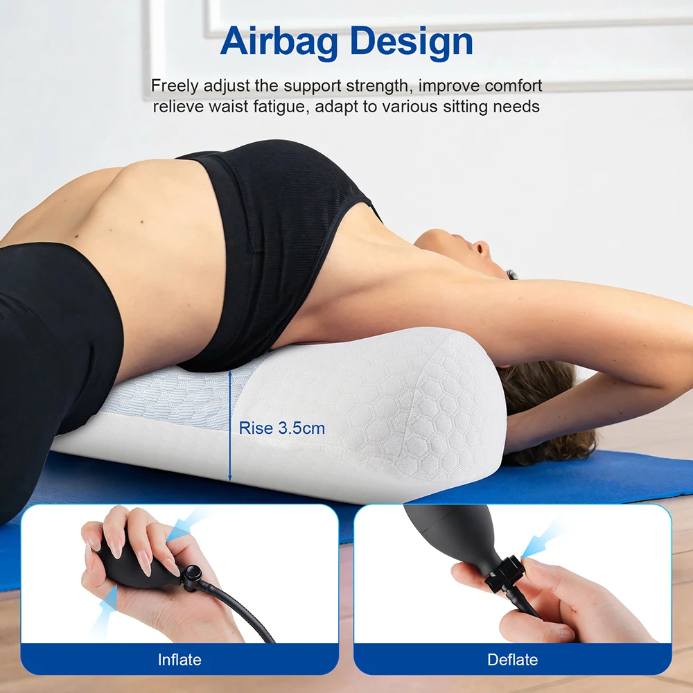 Waist Massage Pillow Airbag Waist Spine Support Massager Back Vibration Massage Pillow Electric Lumbar Traction Support Cushion