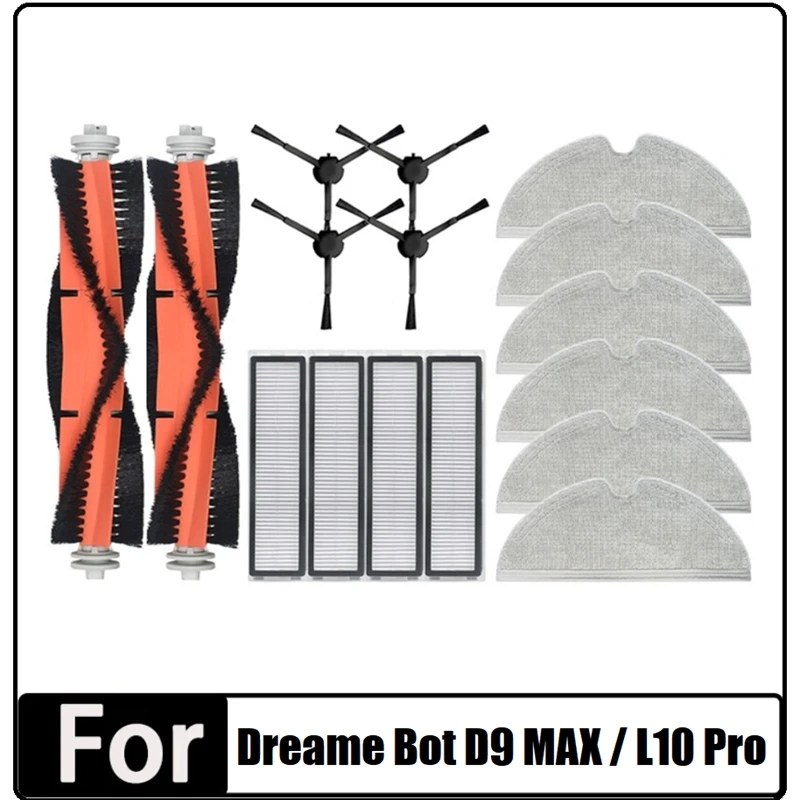 

Сменные детали для робота-пылесоса Dreame Bot D9 MAX / L10 Pro, основная боковая щетка, фильтр НЕРА, насадка на швабру, 16 шт.