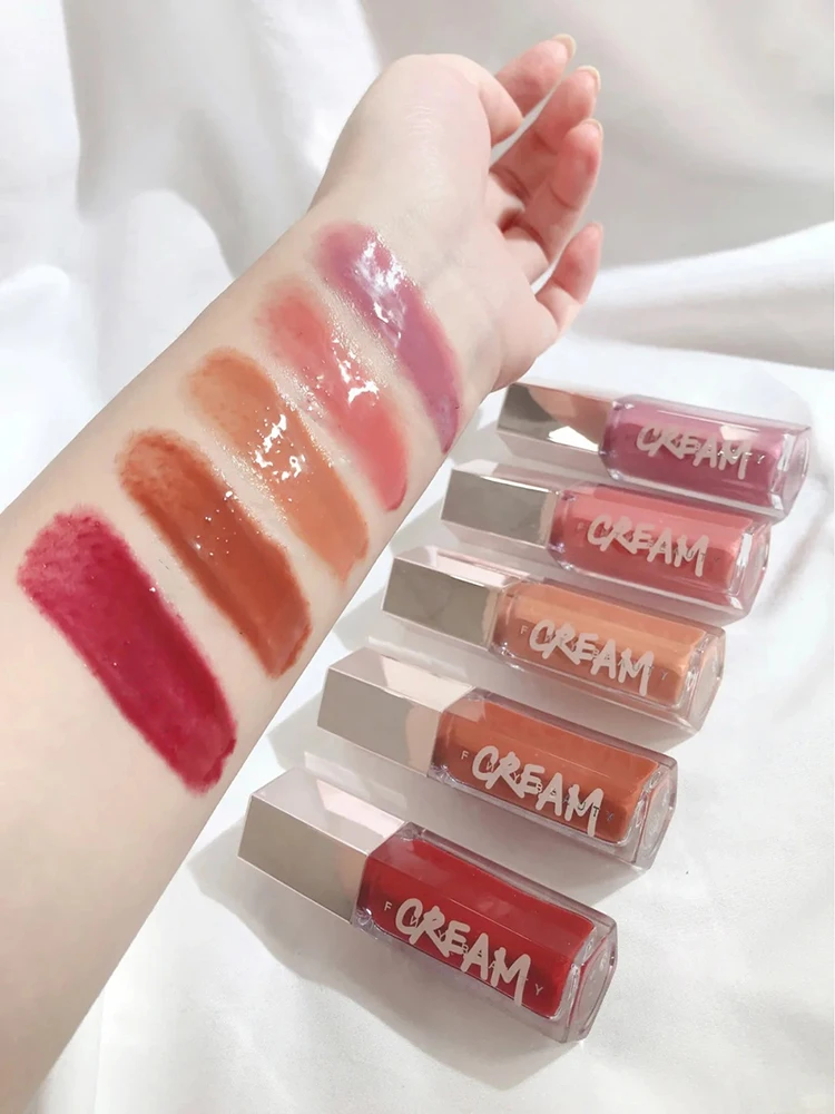 Lip Makeup FB Gloss Bomb Cream Color Drip Lip Cream&Heat Makeup Liquid Lipstick Moisturizing Plumper Long Lasting Lipgloss 9ml