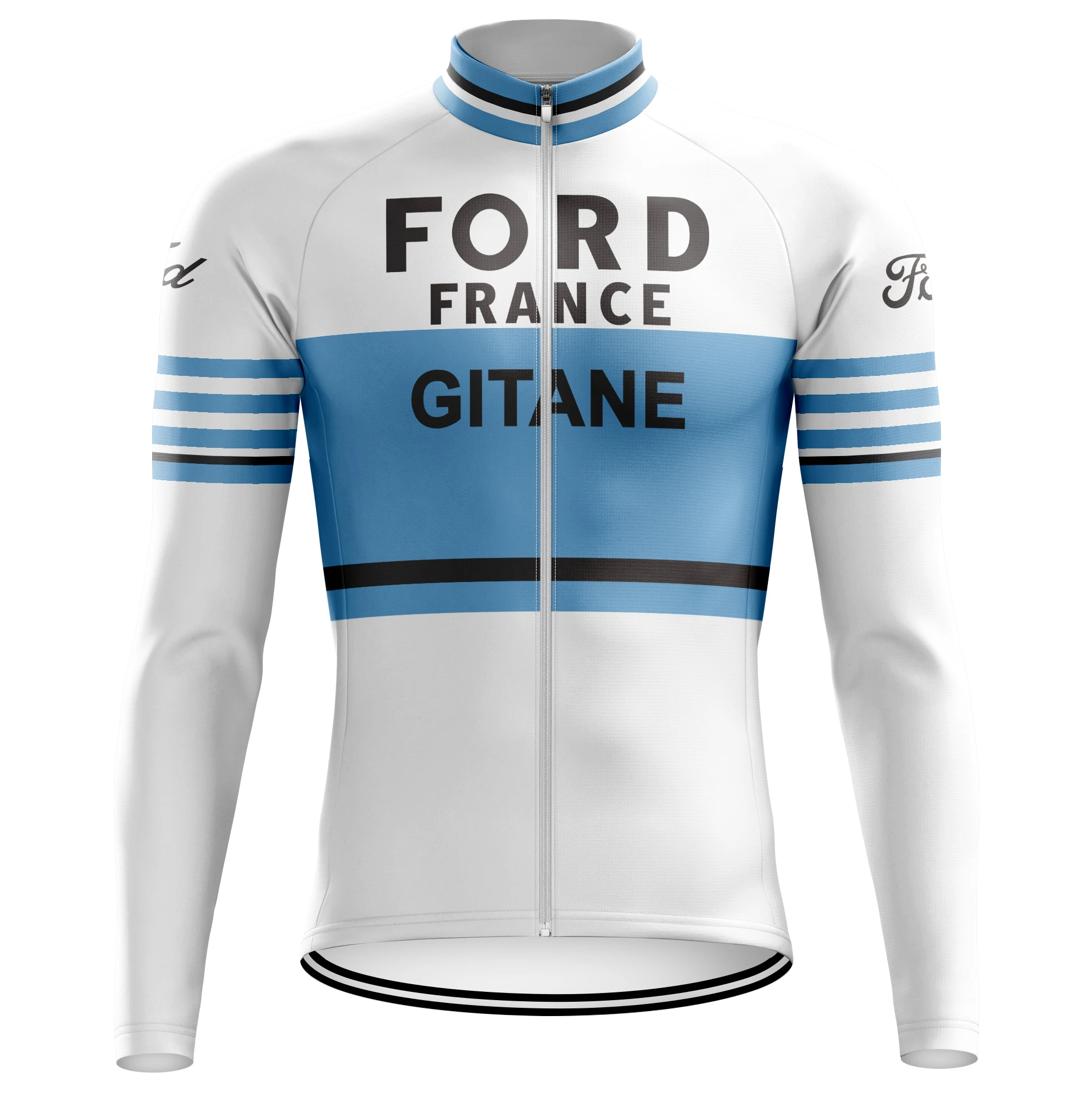 thumbnail image 1 of Maillot de ciclismo retro de varios estilos para hombre, de manga larga, sin forro polar, para ciclismo, París, Roubaix, Brooklyn, Ford, Faema, Molteni, 1 of 5