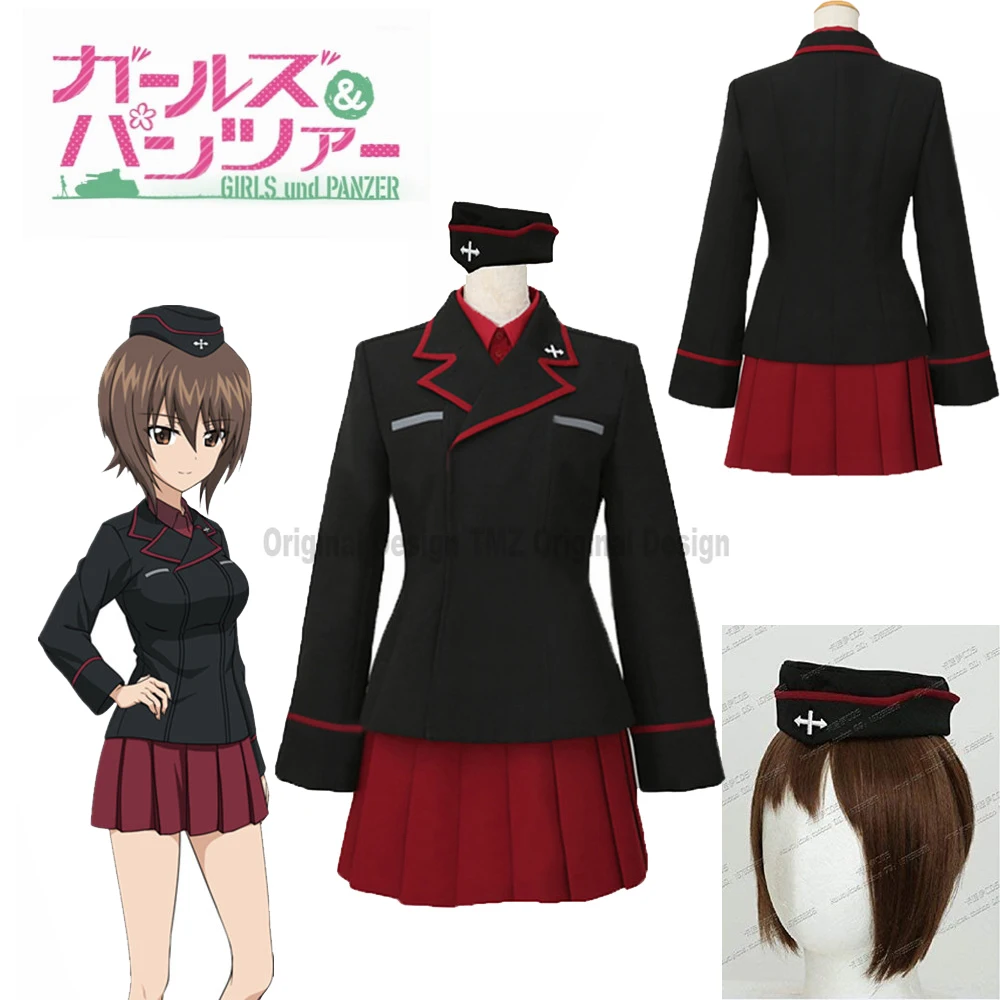 Косплей Костюм Nishizumi из аниме Girls Und Panzer Maho с шапкой униформы костюмы на Хэллоуин