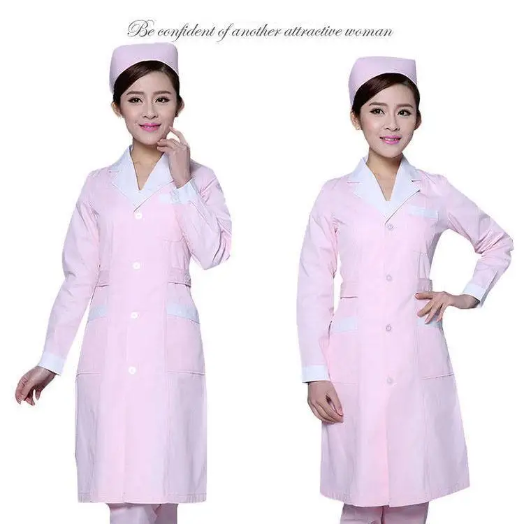 Long-sleeved Thickened White Lab Coat Nurse Uniform Female Doctor Short-sleeved Summer Slim Beauty Hospital Pharmacy Work Wear