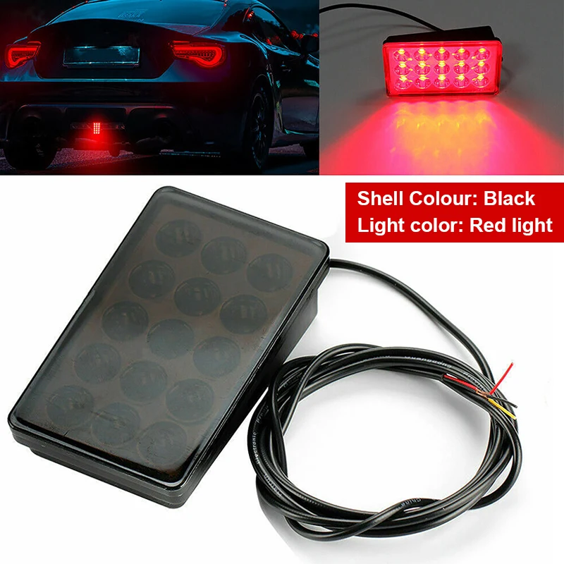 Luce Freno Posteriore LED Stile F1 - 15 LED, Lampeggiante, Universale Per Auto, Rosso - Foto 12