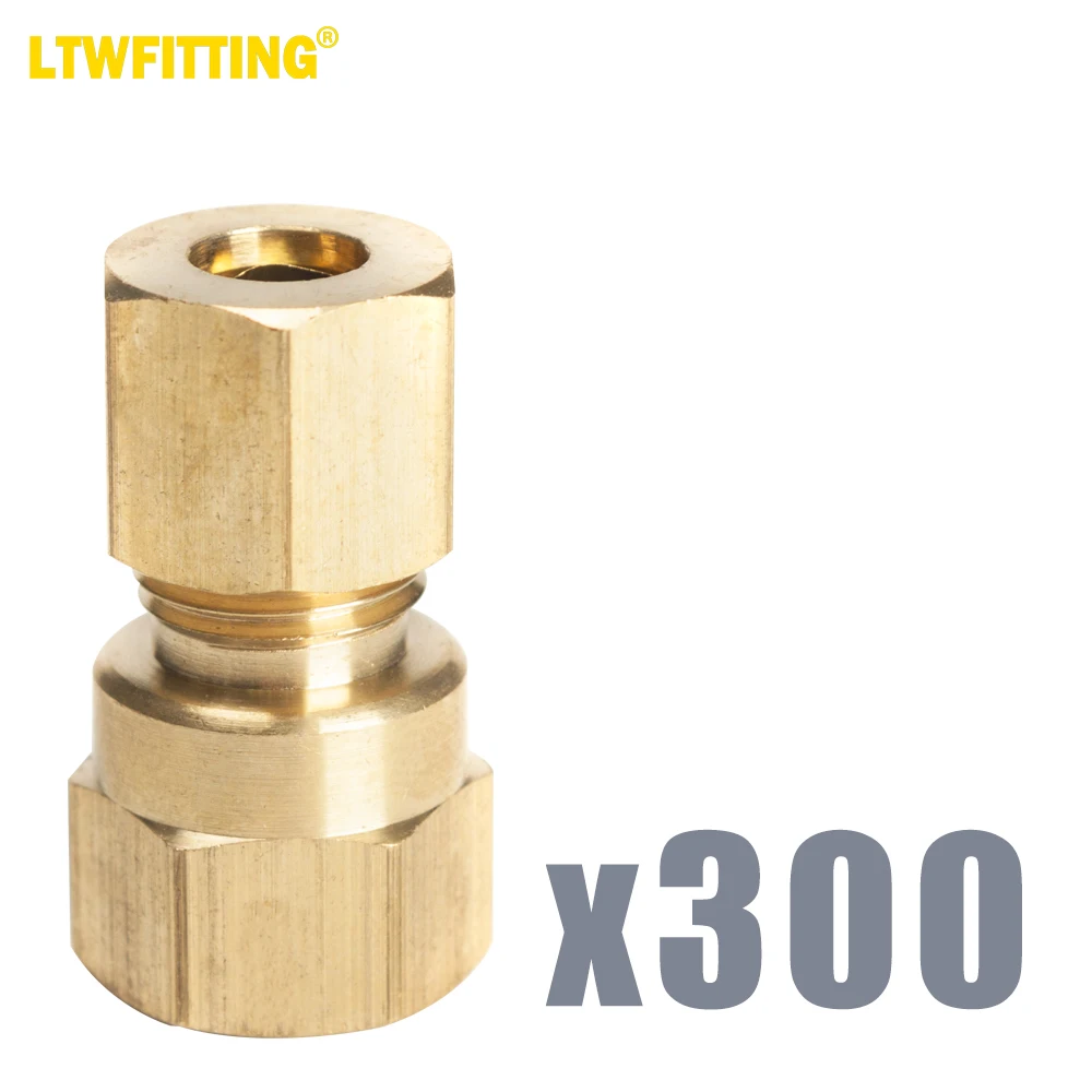 

LTWFITTING Brass 1/4-Inch OD x 1/8-Inch Female NPT Compression Connector Fitting(Pack of 300)