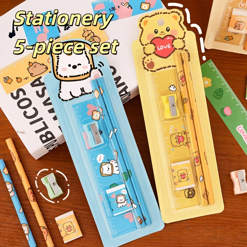 4/8Sets Pencil Stationery Set with Eraser Multipurpose Writing Tool for Student Prize Party Favor School Supply - 2