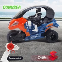 Motorcycle Electric Rc Motorcycles 2.4Ghz Remote Controlled Spray Stunt Three-Wheeled Motorcycle Car Toys for Kids Boys Child 1