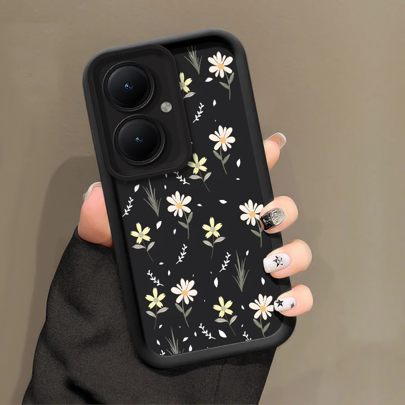 Vibrant Daisies Shockproof Silicone Phone Case with Camera Lens Protection