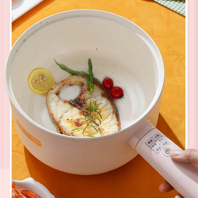 220V 1.8L 2.5L Multifunctional Electric Hot Pot Ceramic Glaze Non-stick Pot Dormitory Household Smart Electric Cooking Pot 3
