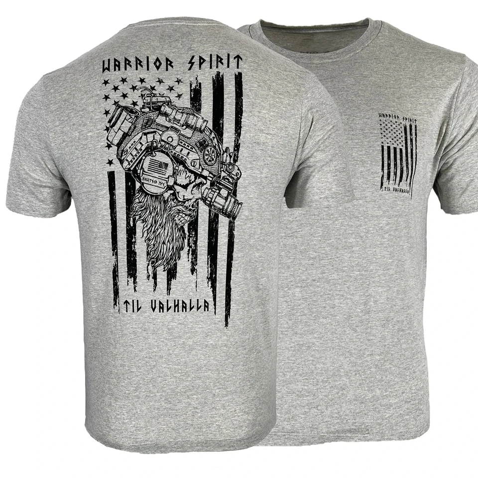Til Valhalla. Camiseta militar de calavera táctica para hombre, 100%  algodón, cuello redondo, manga corta, informal, America Warrior Spirit Vi  king - AliExpress, image size:960x960