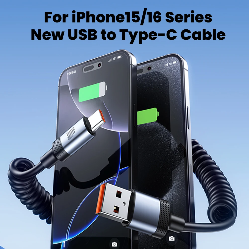 Enhanced High-Speed 100W USB Type C Spring Cable