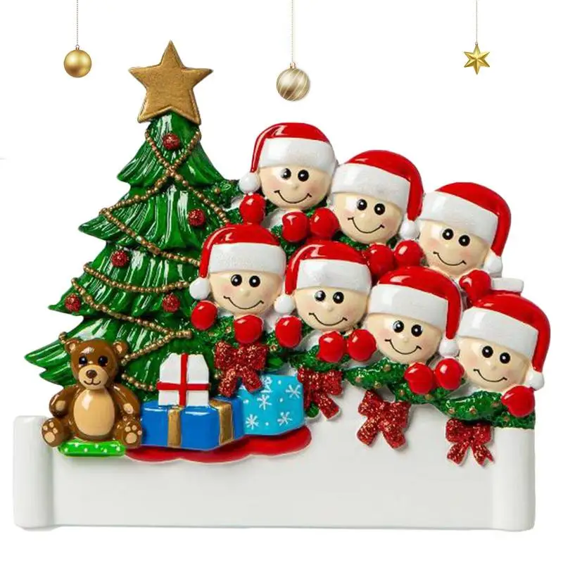 Personalized Opening Present Family Of Christmas Christmas Pendant Family Resin Alloy Name Blessing Tree Ornament