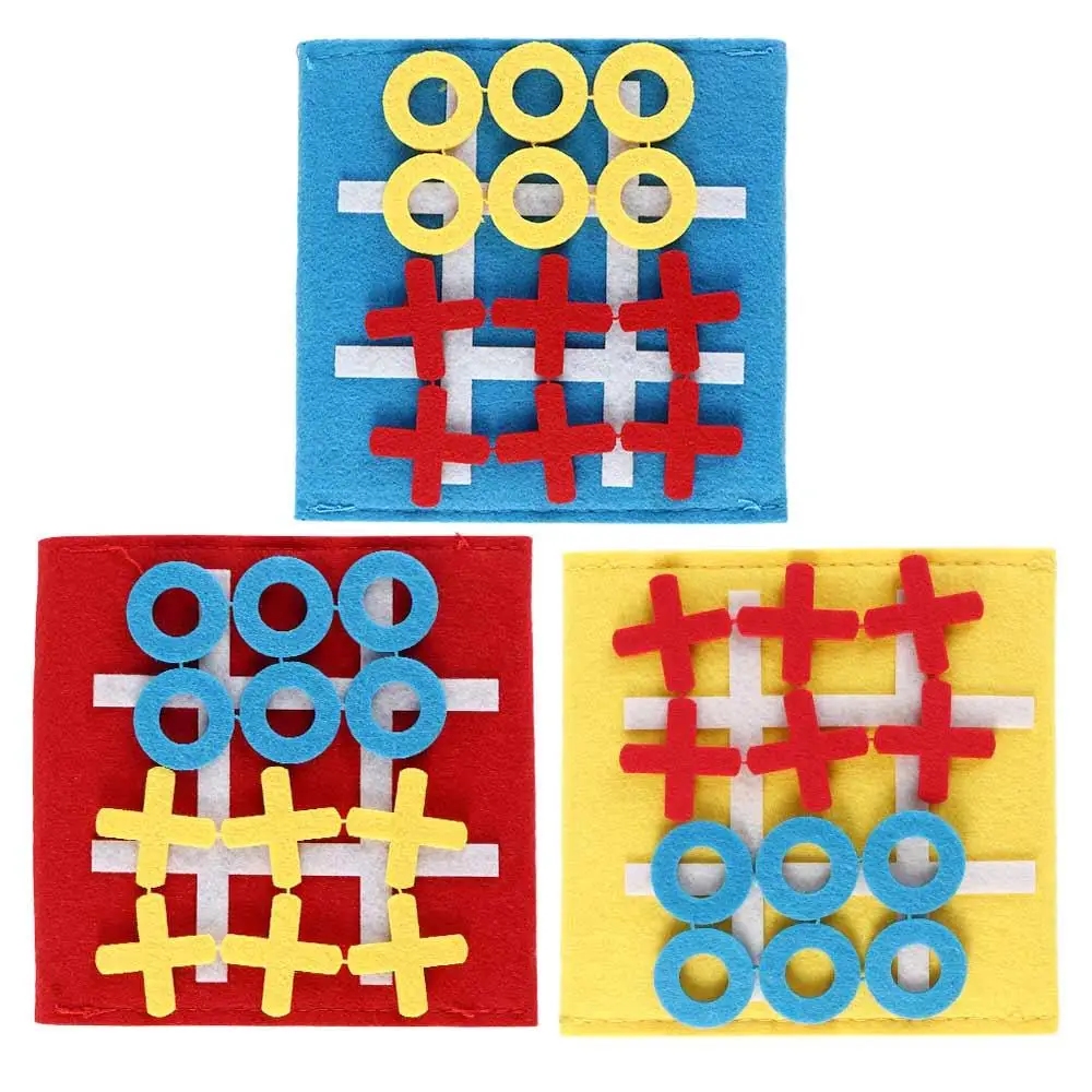 

Creative Portable Felt Checkerboard Toys Kids Early Education Puzzle Tic-tac-toe Board Mini Circle Cross Chess Game Party Toys