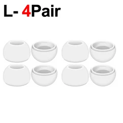 Premium Soft Silicone Anti - Slip Eartips - Comfortable Earbuds with Enhanced Grip - AirPods Pro 3 (4X White - L)