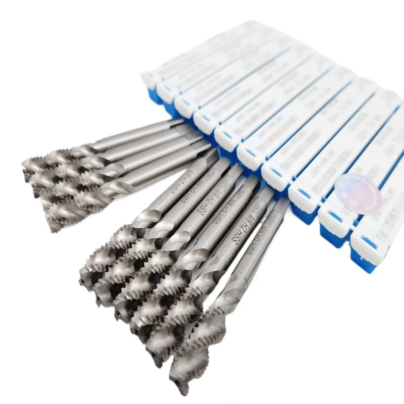 QUARKZMAN 2pcs Tarauds Droits 2-56 UNC 2B Filetage HSS6542 Revêtement Nitrure Noir Outil De Filetage Machine Pour Taraudage