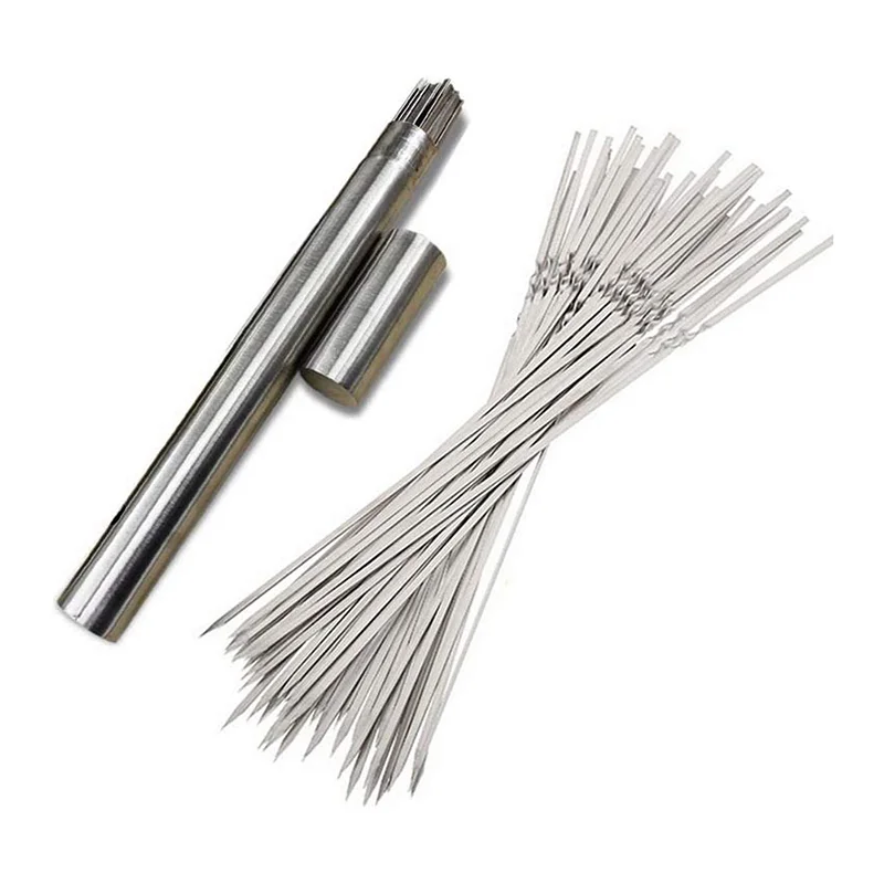 50PcsStainlessSteelBarbecueSkewerReusableBBQSkewersKebabIron