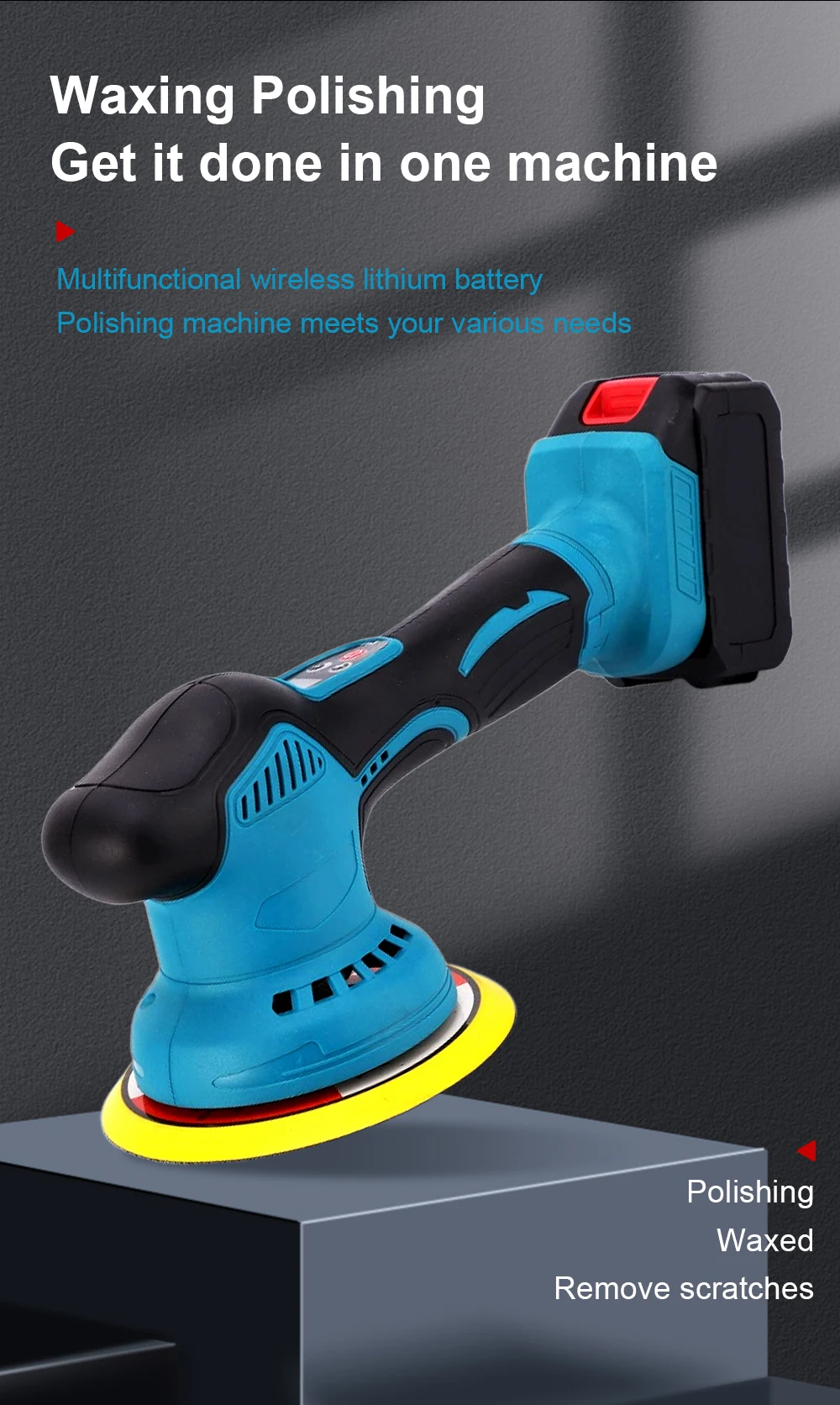 Cordless Electric Car Polisher Handheld Lithium-Powered Multi-Functional Waxing