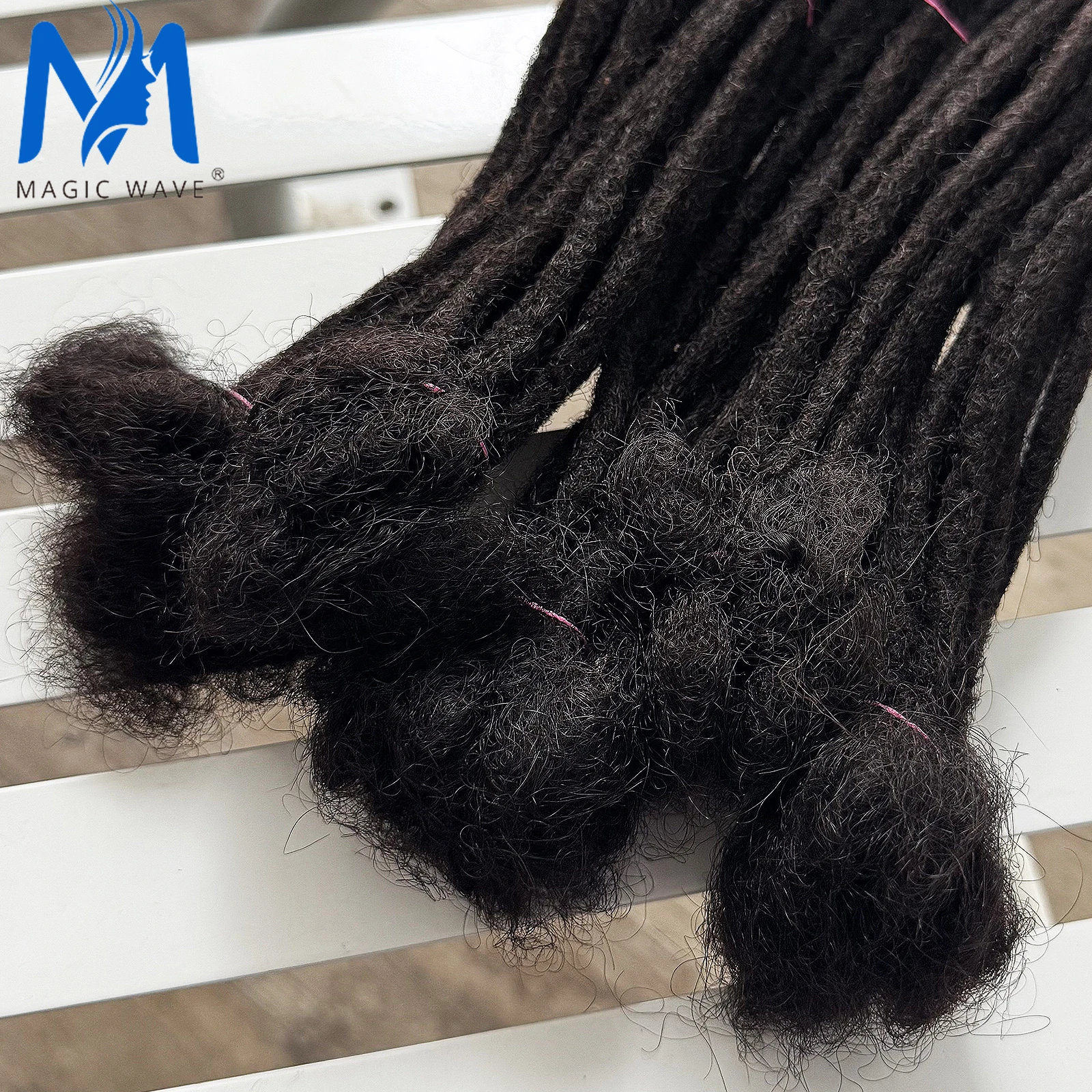 8-14inch Locs Dreadlock Extension Human Hair with Curly Ends 100% Permanent Huamn Hair Loc Extension Can Be Dyed Bleached 5
