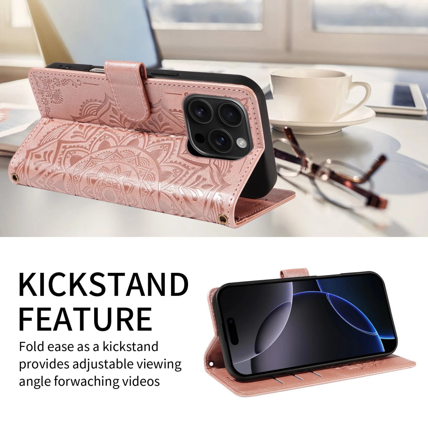 Luxury PU Leather Wallet Case with Flip Stand Cover