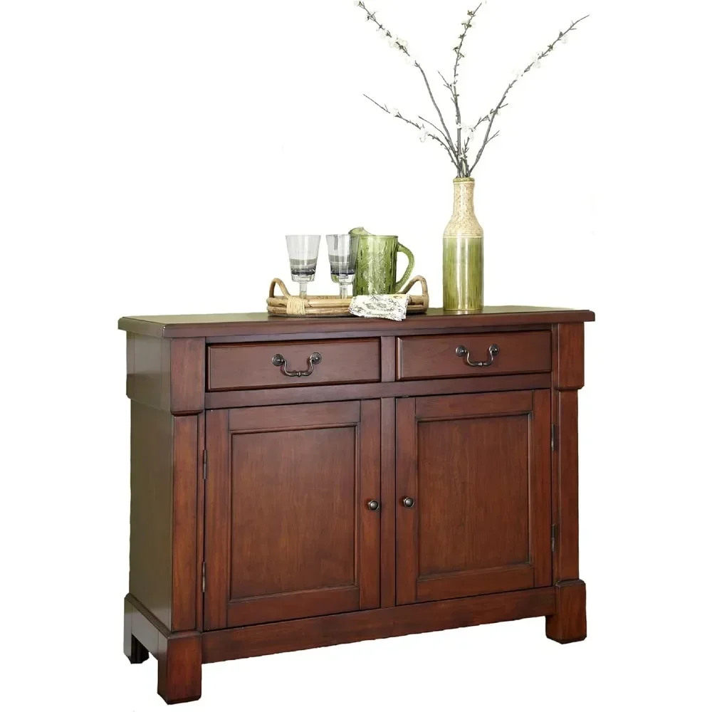 Kitchen Cabinets Rustic Cherry Color Buffet Cabinet Buffet Cabinet With Storage Space and Felt-lined Drawers Furniture Home