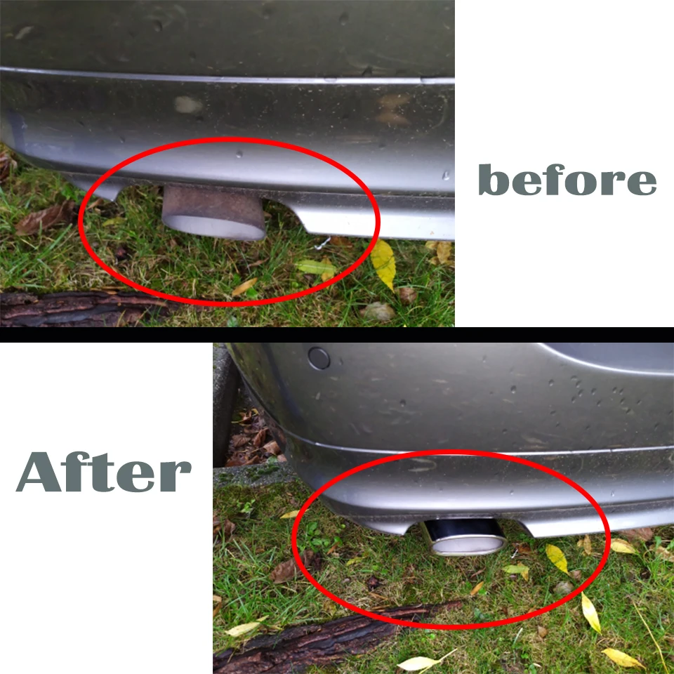 Edelstahl Auto Auspuff Tip Rohre Abdeckung FÜR BMW 3 Serie 318 E90 E91 320d 318d 318i E92 E93 x3 F25 20i 28i E83 2,0 ich – Detail 3