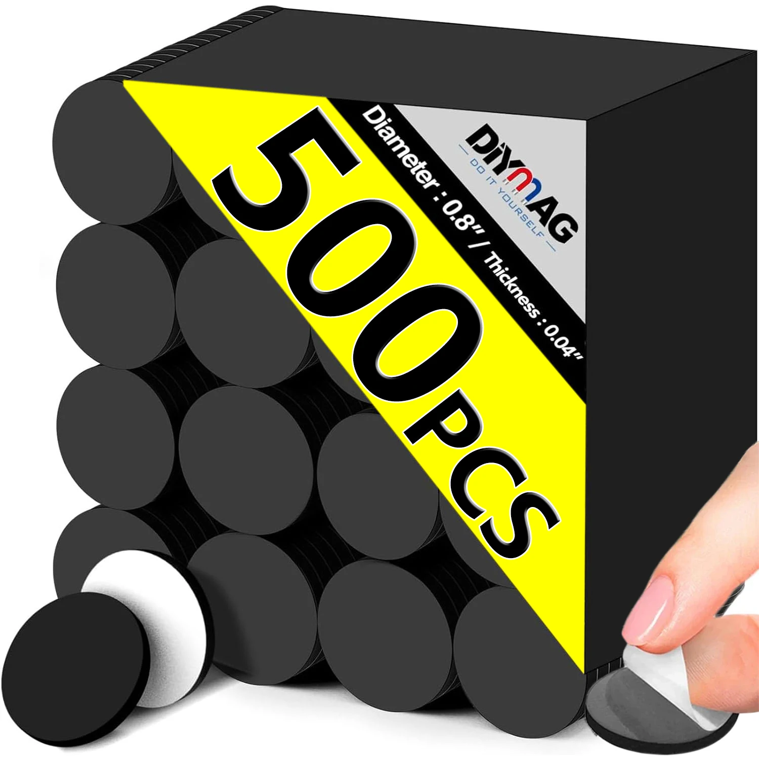 50-500pcs Magnetic Dot แผ่นสแควร์รอบ Self กาวแม่เหล็กสติกเกอร์สําหรับตู้เย็นในครัวเรือนสํานักงาน DIY CRAFT สติกเกอร์นุ่ม 1