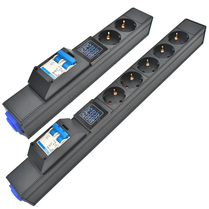 

20A PDU Power Strips Schuko Powerlink box NAC3MPA NAC3MPB SOCKET with powercon inlet and outlet Digital display ammeter