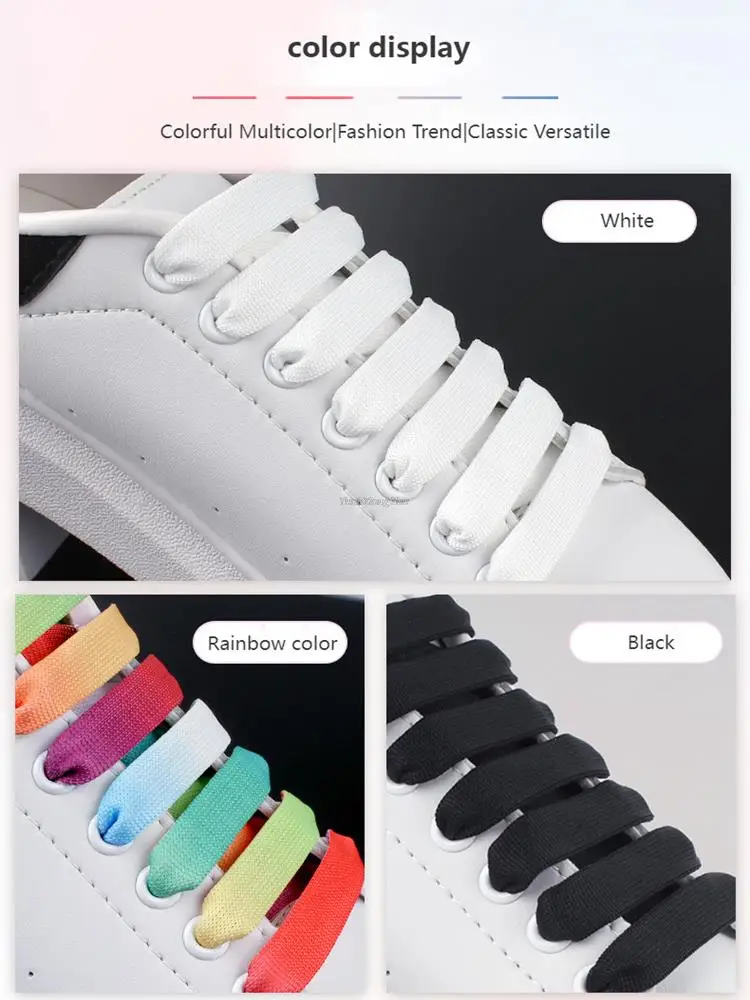 

NEW Rainbow Shoelace MCQ Classic Shoe Laces Gradient Shoelaces Casual White Shoes Flat Laces Unisex Precision Weaving Strings