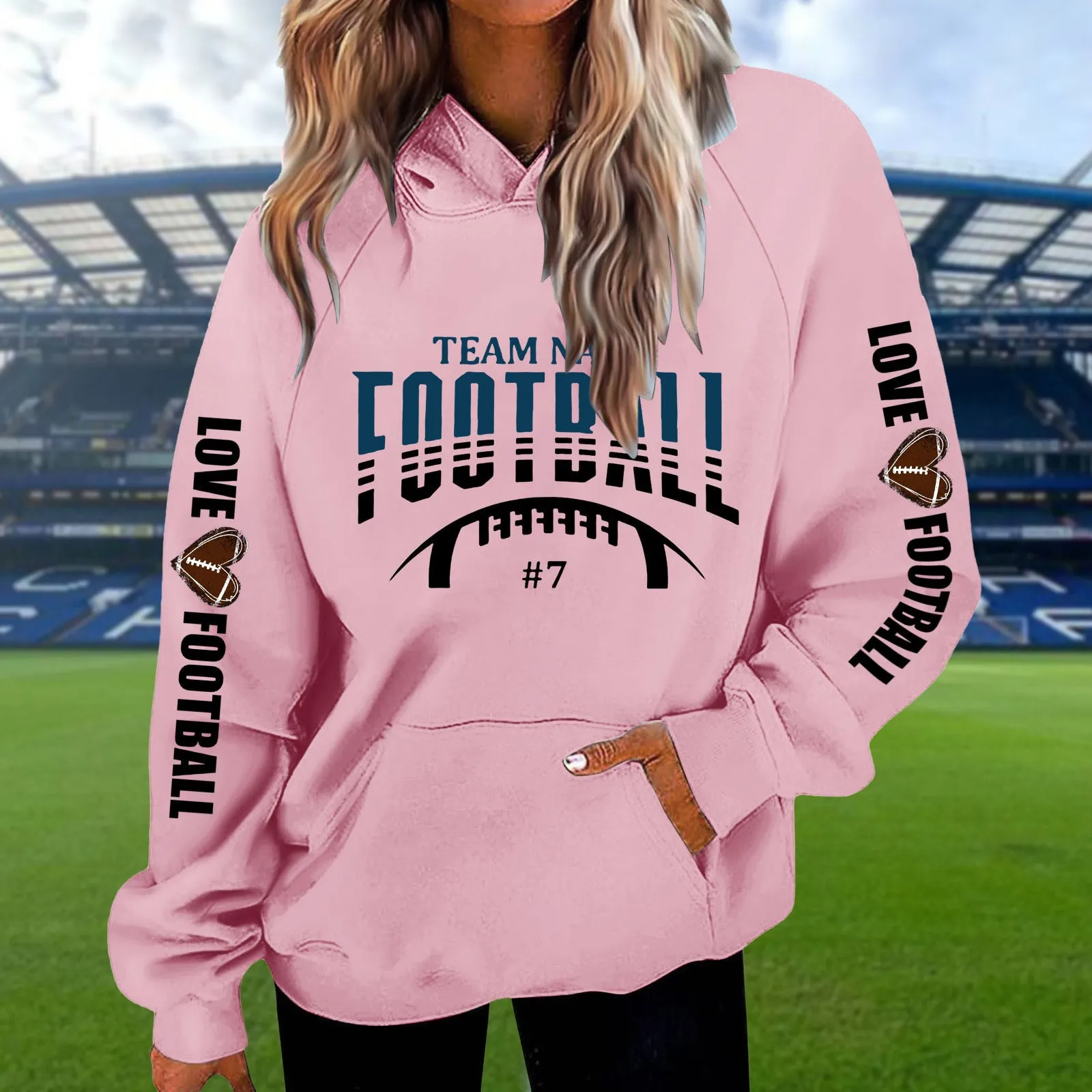 

Womens Hoodie Pullover Women's Casual Long Sleeve Graphic T Shirt With Pockets Hooded Mom Sweater Women Sweater Hoodie