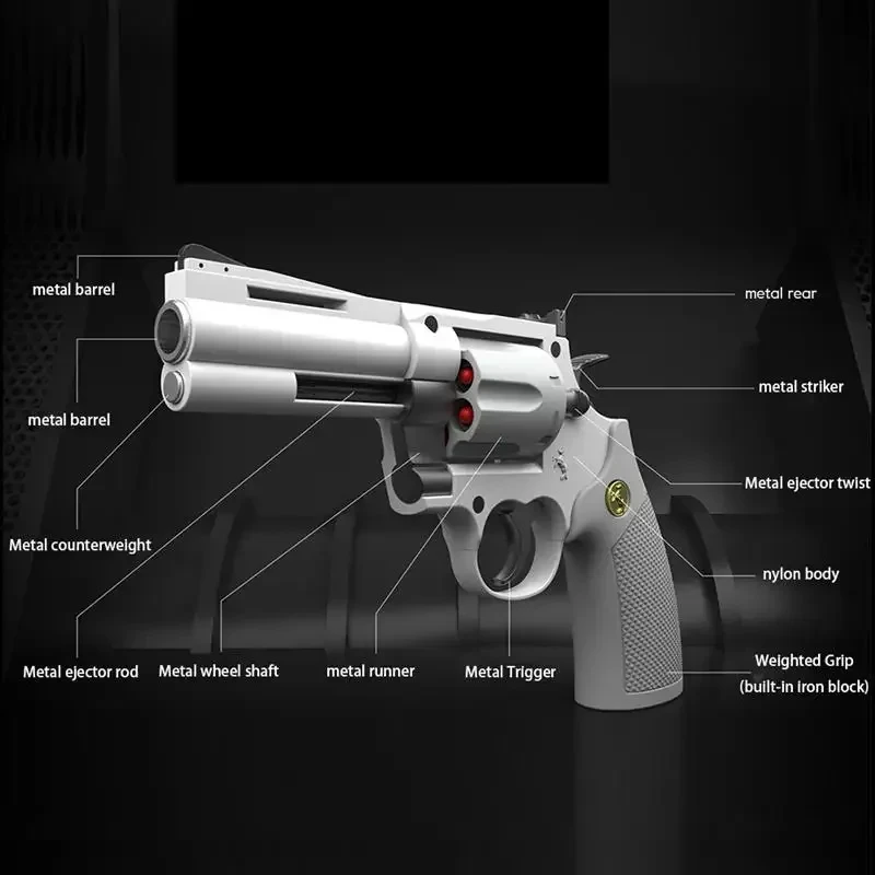 ZP5 Revolver Pistol Launcher Safe Soft Bullet Toy Gun Weapon Model Airsoft Pneumatic Shotgun Pistola for Kids Christmas Gift