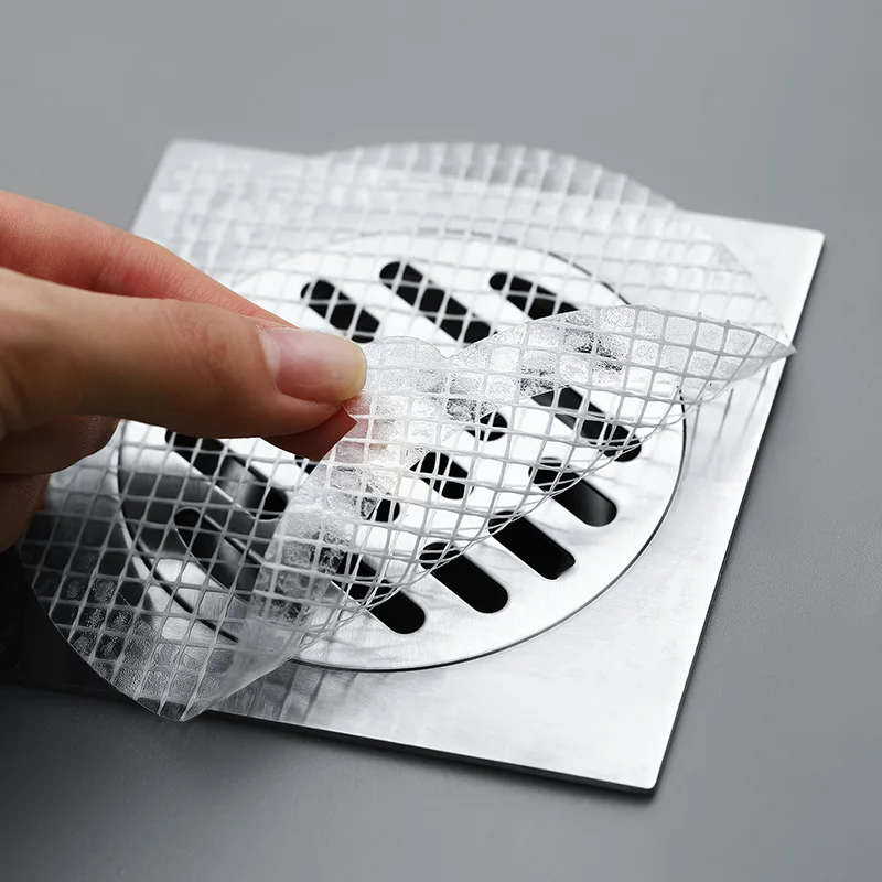 10PCS Disposable Shower Drain Hair Catcher Mesh Stickers Bathroom Kitchen Drain Cover Anti-blocking shower drain catcher,hair drain catcher,hair drain filter,floor drain hair filter,floor drain hair catcher,drain hair catcher