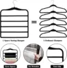 Closet Organizers and Storage,3 Pack Velvet Pants-Hangers-Space-Saving,Non Silp 5 Tier Scarf Jeans Organizer 6