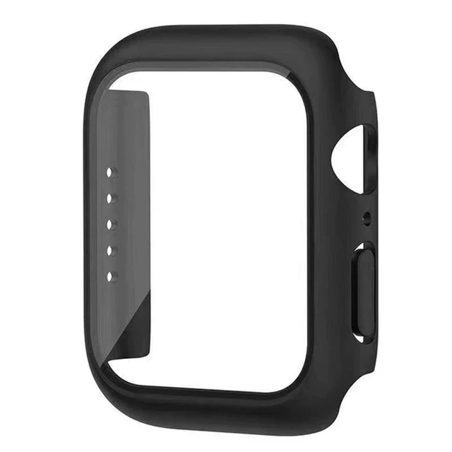 Загартоване скло+чохол для Apple Watch 9 8 7 41 мм 45 мм 42 мм 38 мм Бампер ПК Захисний чохол для екрану iWatch series 6 5 4 se 44 мм 40 мм