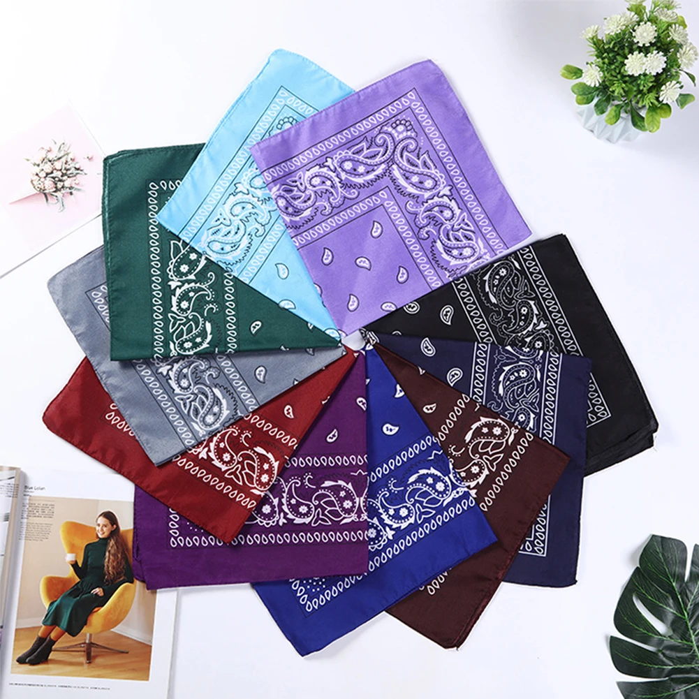 

HOT 100% Cotton Hip-hop Bandanas Unisex Headwear Hair Band Scarf Scarves Wristband Vintage Pocket Towel Magic Head Square Shawl