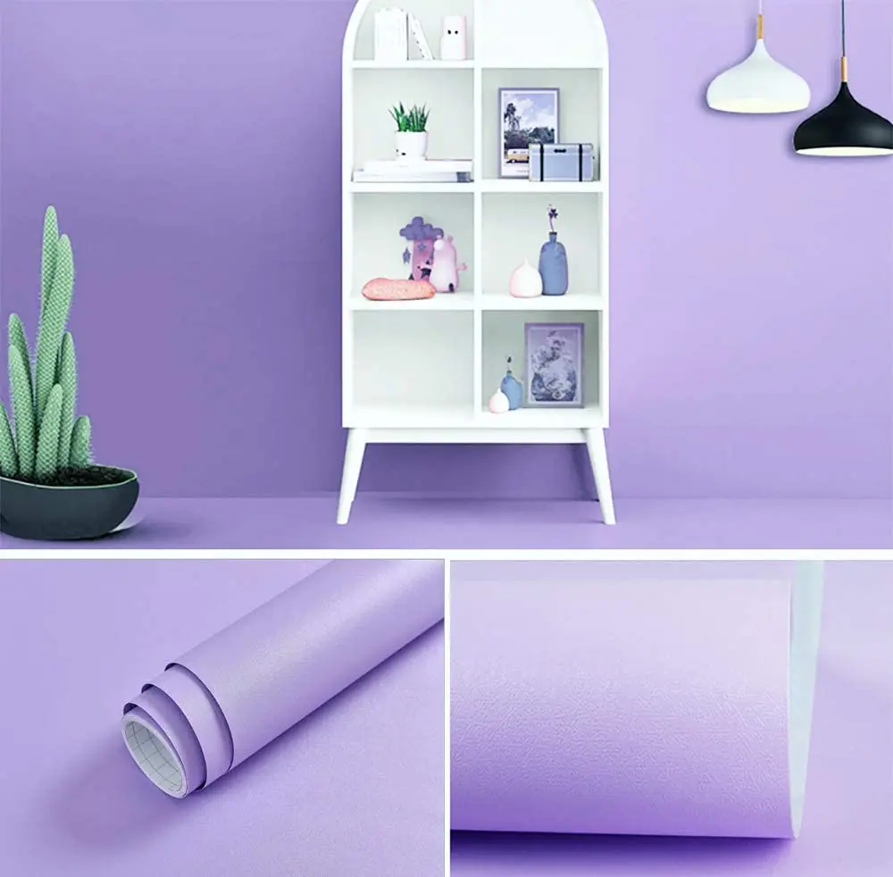 Self Adhesive Purple Glitter Wallpapers Contact Paper Waterproof Suitable  For Computer Surface And Cabinet Renovation Decoration